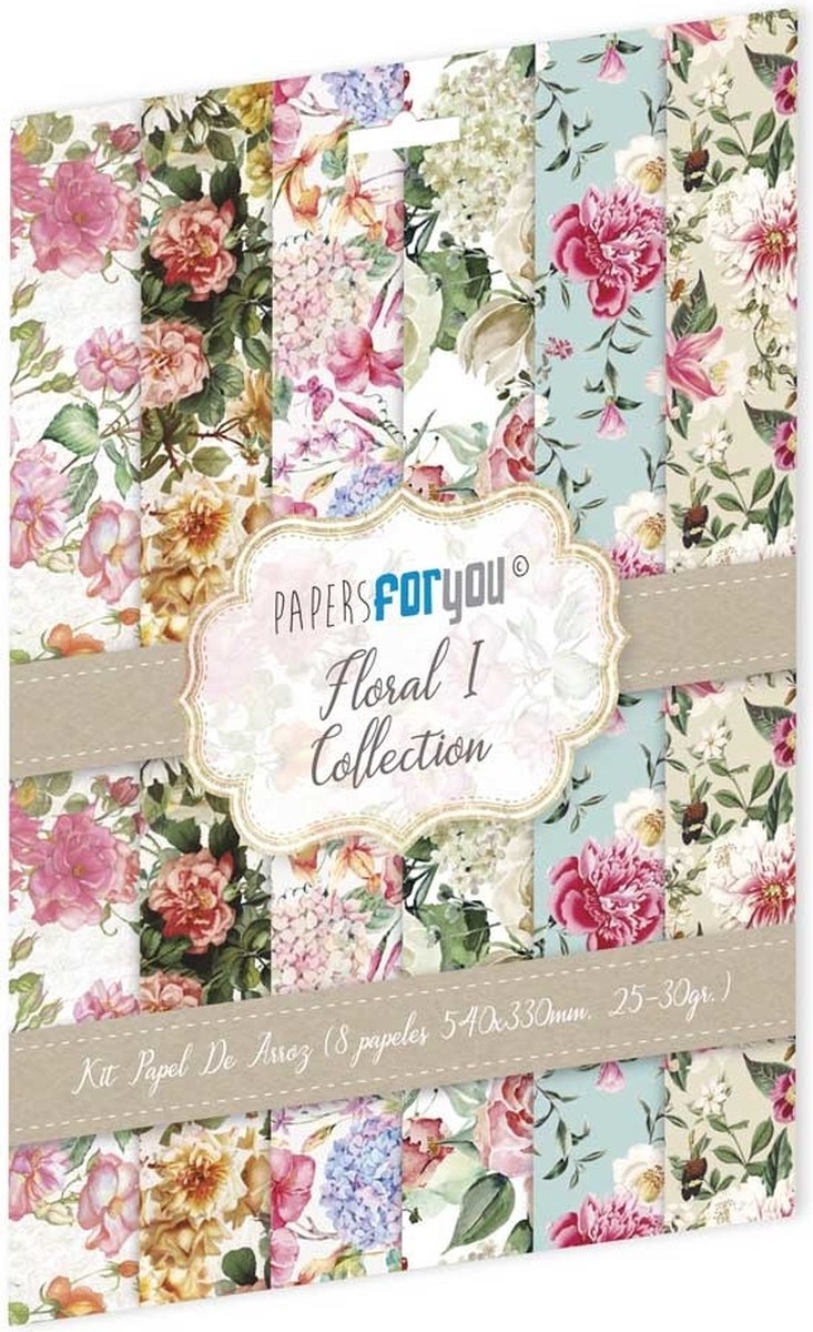 Floral I Rice Paper Kit (8pcs) (PFY-10172)