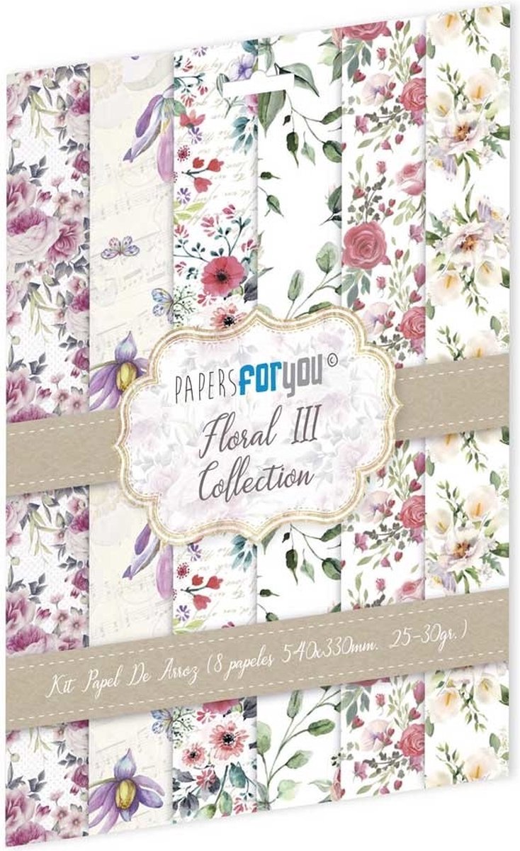 Floral III Rice Paper Kit (8pcs) (PFY-10174)