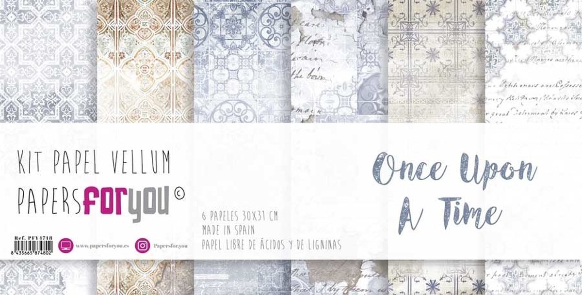 Once Upon A Time 12x12 Inch Vellum Pack (6pcs) (PFY-4748)