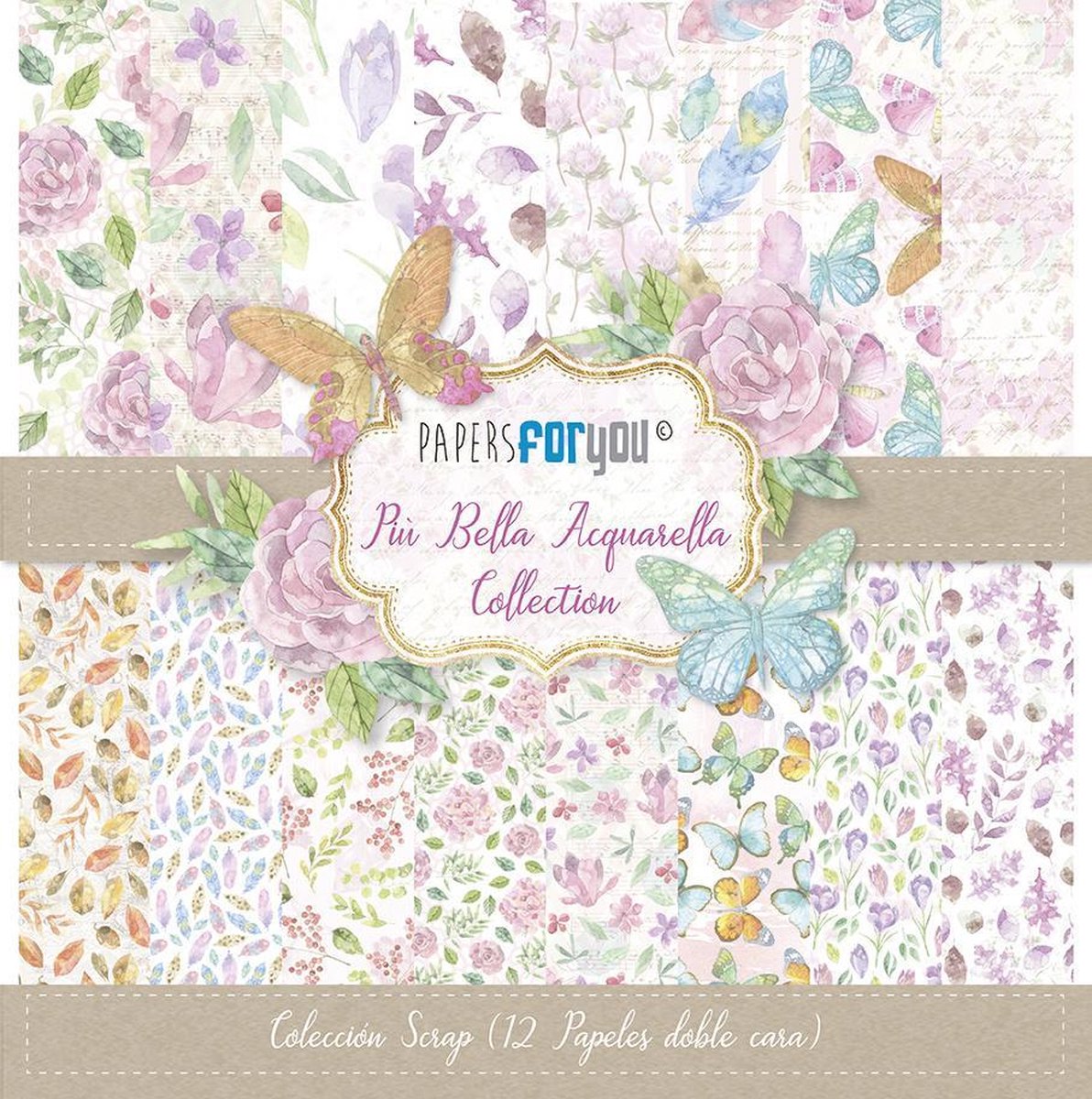 Piu Bella Acquarella 12x12 Inch Paper Pack (12pcs) (PFY-1105)