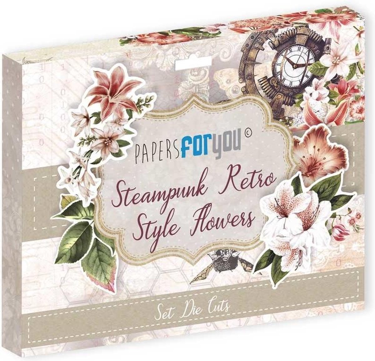 Steampunk Retro Style Flowers Die Cuts (PFY-3341)