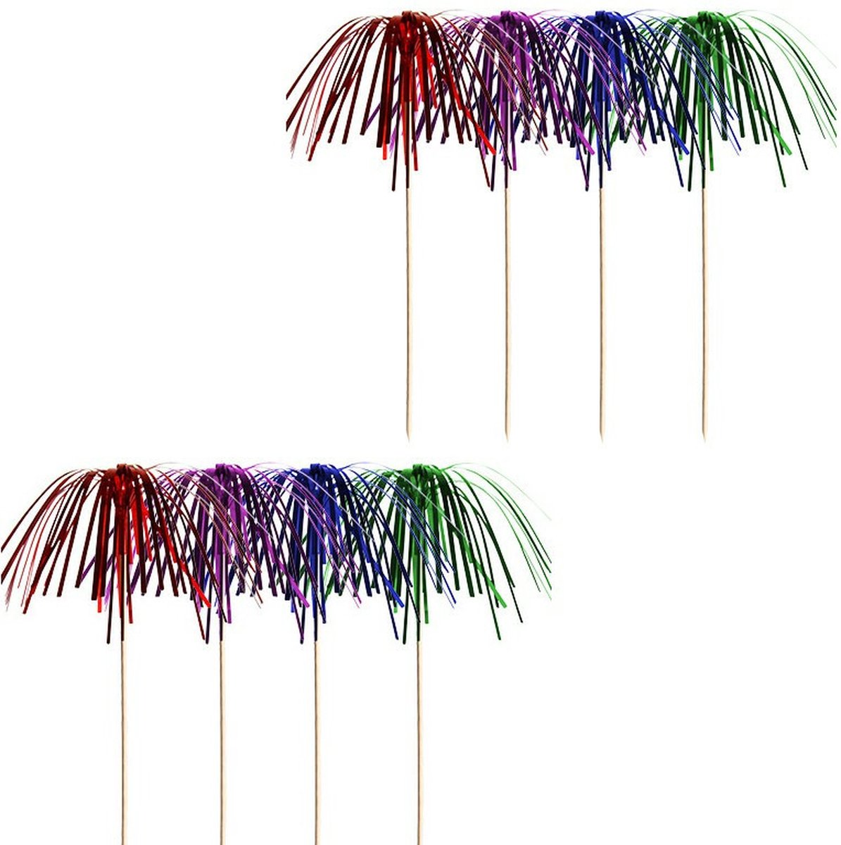 Deco cocktailprikkers set van 30x stuks folie parasols - Ijsjes en taartjes opvrolijken