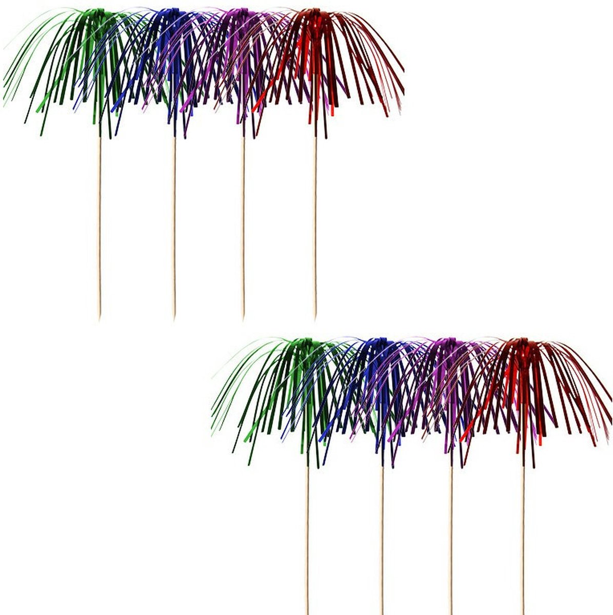 Deco cocktailprikkers set van 50x stuks folie parasols - Ijsjes en taartjes opvrolijken