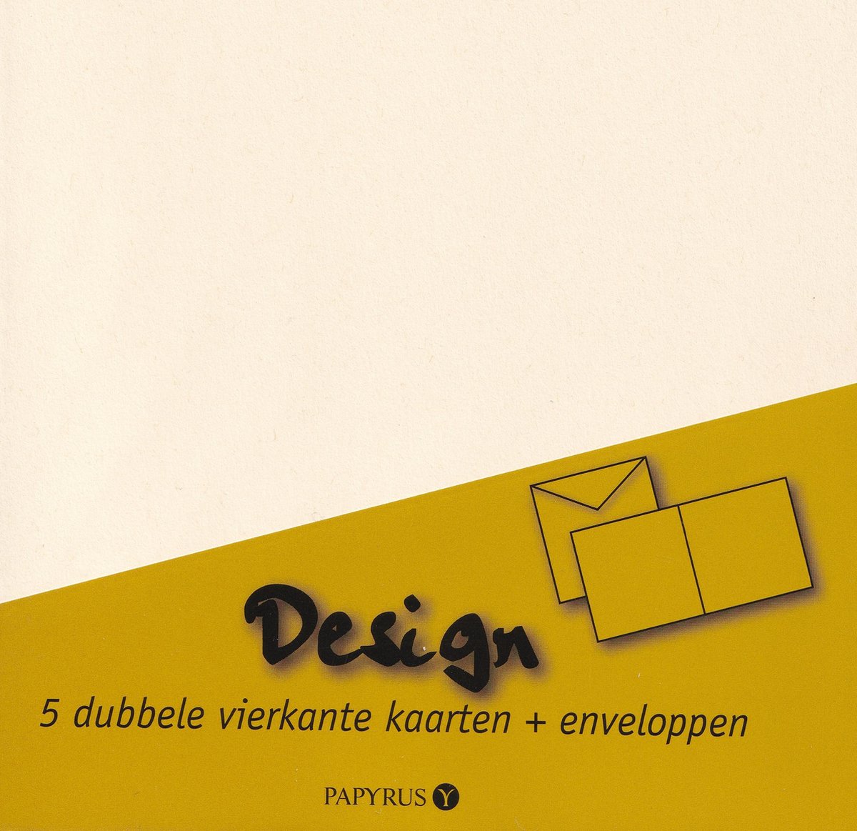   Dubbele Kaart + Envelop - vierkant 13 x 13 cm - ivoorwit - 5 stuks