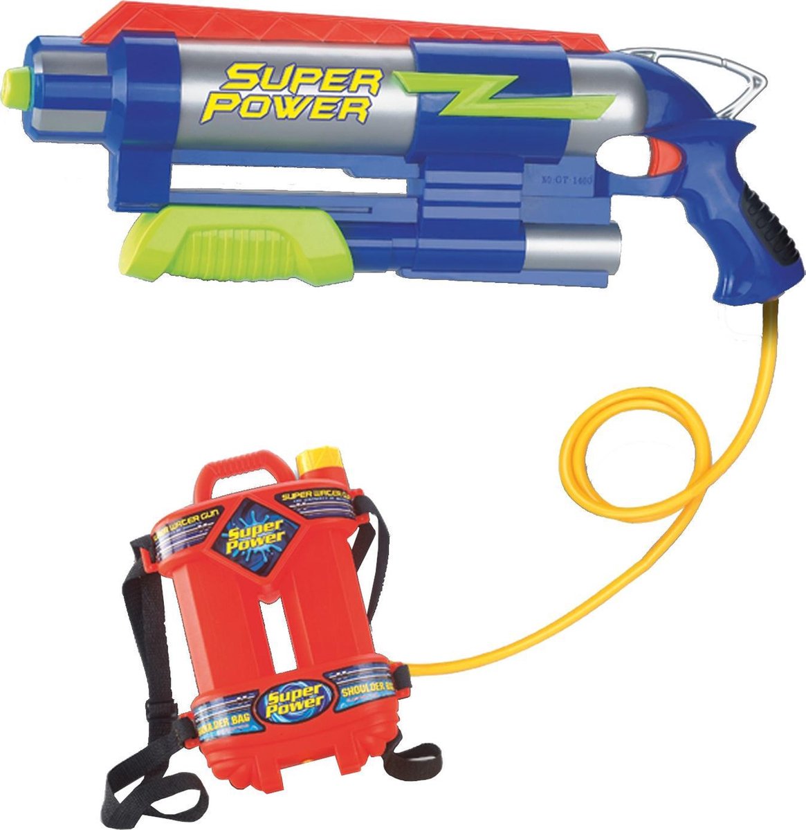 Waterpistool met reservoir 2-delig - Paradiso Toys - Rood / Blauw