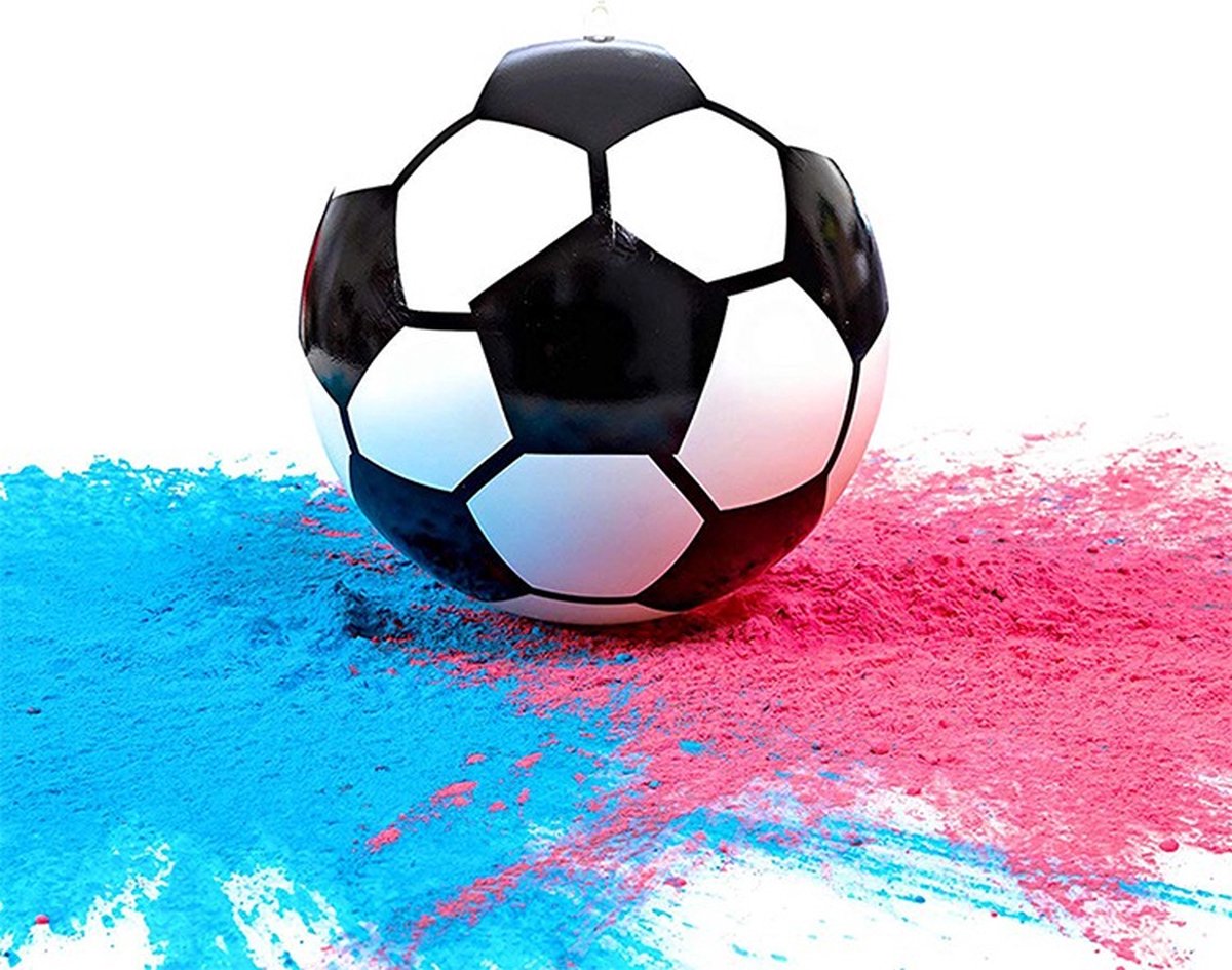 Partizzle Gender Reveal Voetbal met Poeder - Babyshower Versiering - Boy or girl - Alternatief Rookbom & Rookkanon - Plastic