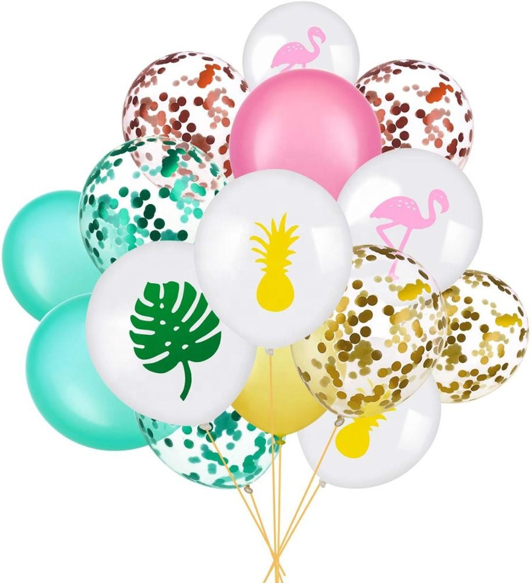 Zomer ballonnen (45st.) - feest ballonen - ballondecoratie - decoratie voor verjaardag, babyshower, sweet 16, bruiloft en vrijgezellenfeest - 30CM grote latex en confetti ballon