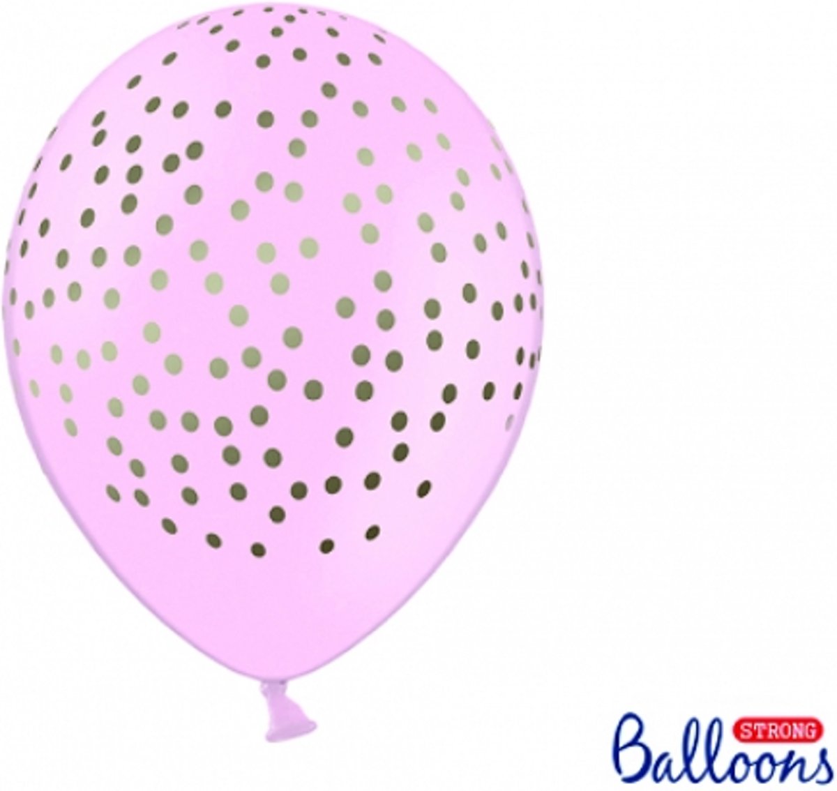 Ballonnen Baby roze dots goud 50 stuks