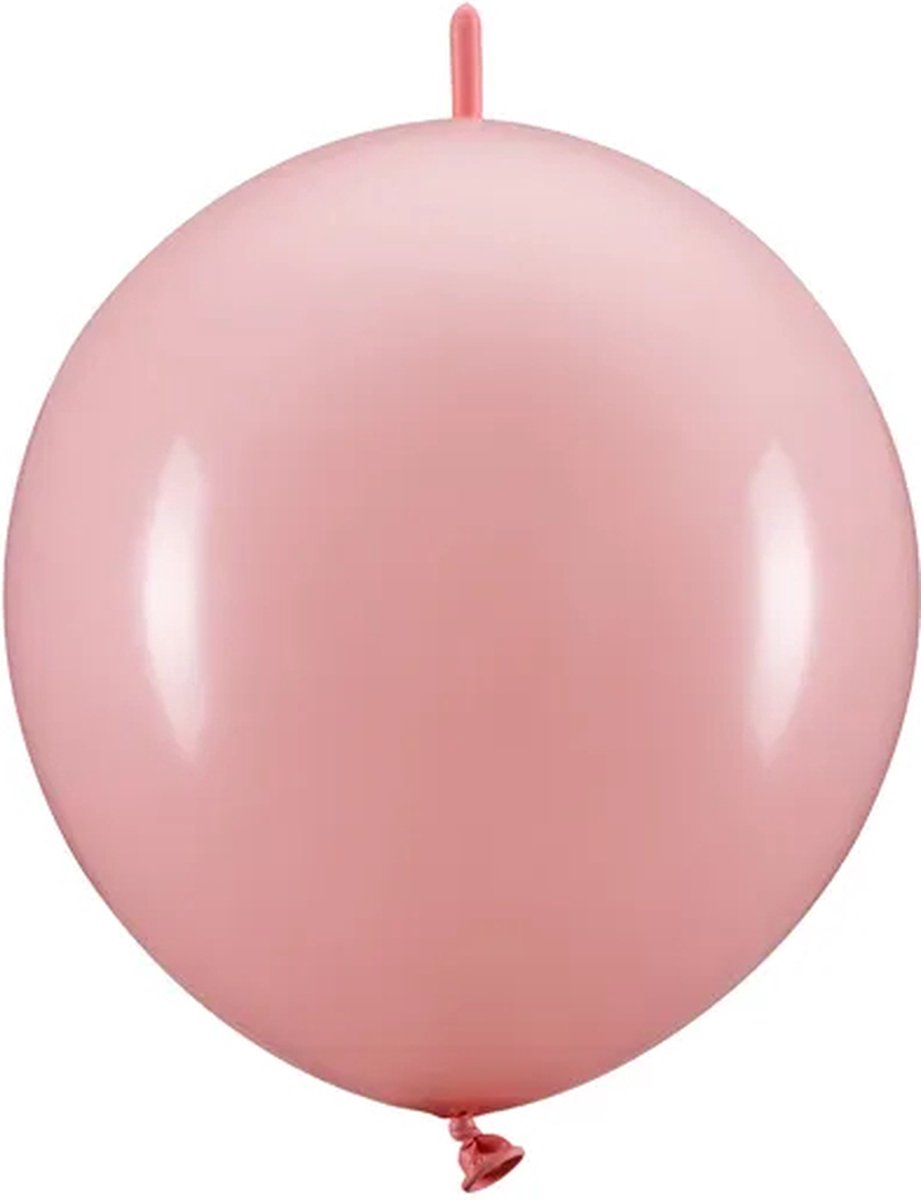 Partydeco - Licht roze linking balloons - 33 cm - 20 stuks