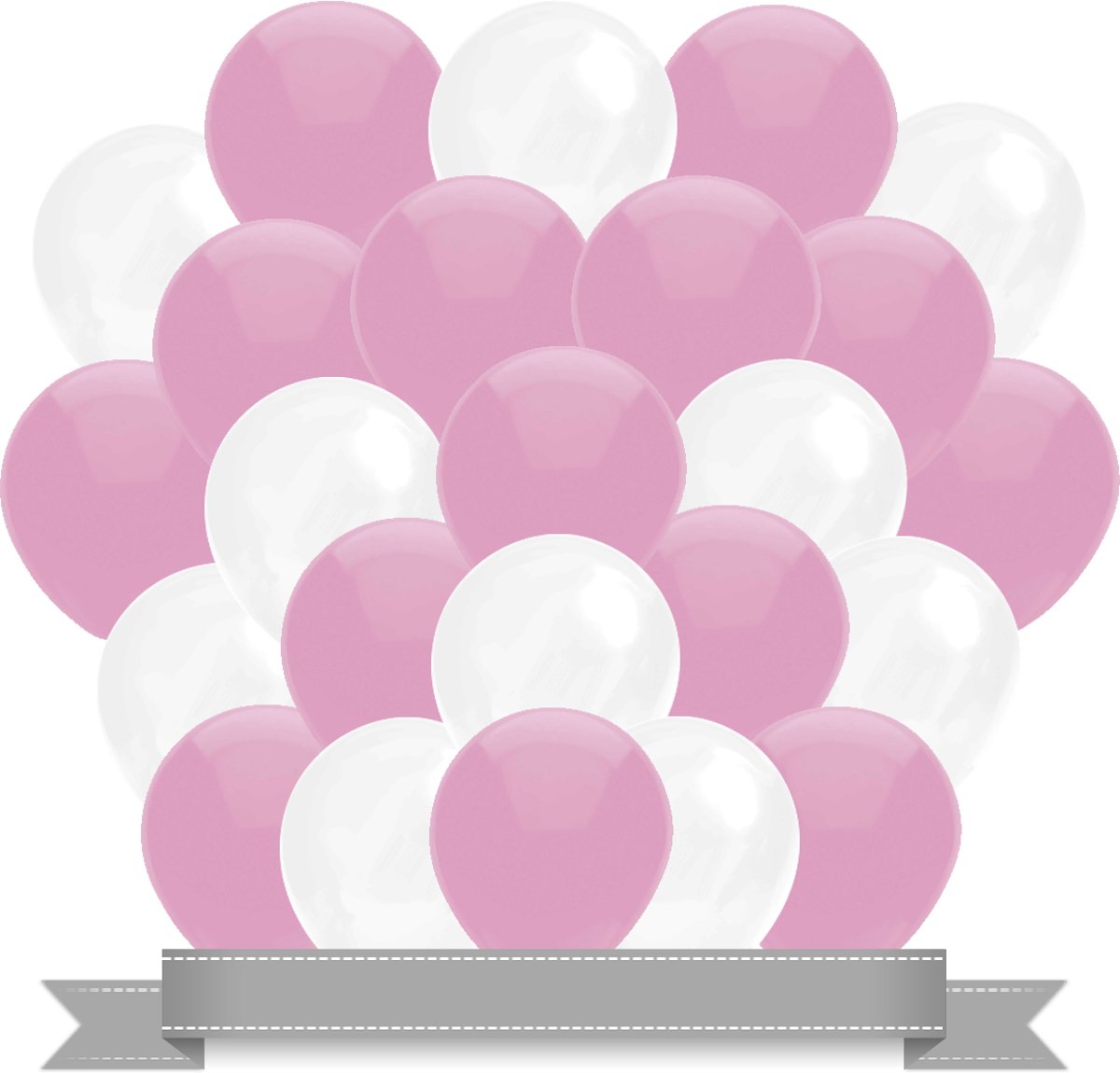 Ballonnen Baby Roze / Wit (30ST)