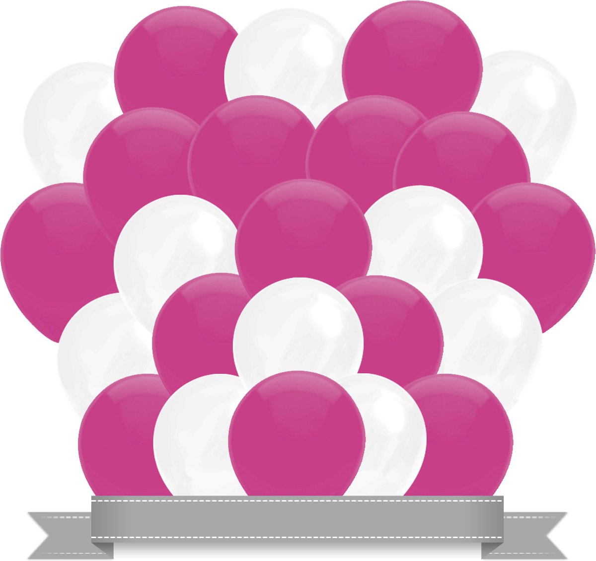 Ballonnen Roze / Wit (30ST)