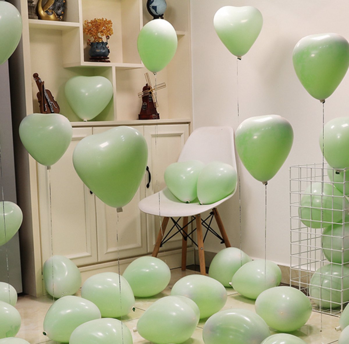 Ballonnen - Ballonnenpakket - Hartjes Ballonnen - Gekleurde Ballonnen - Party Decoratie - Kids Party - Bruiloft - Macaron Green Ballonnen