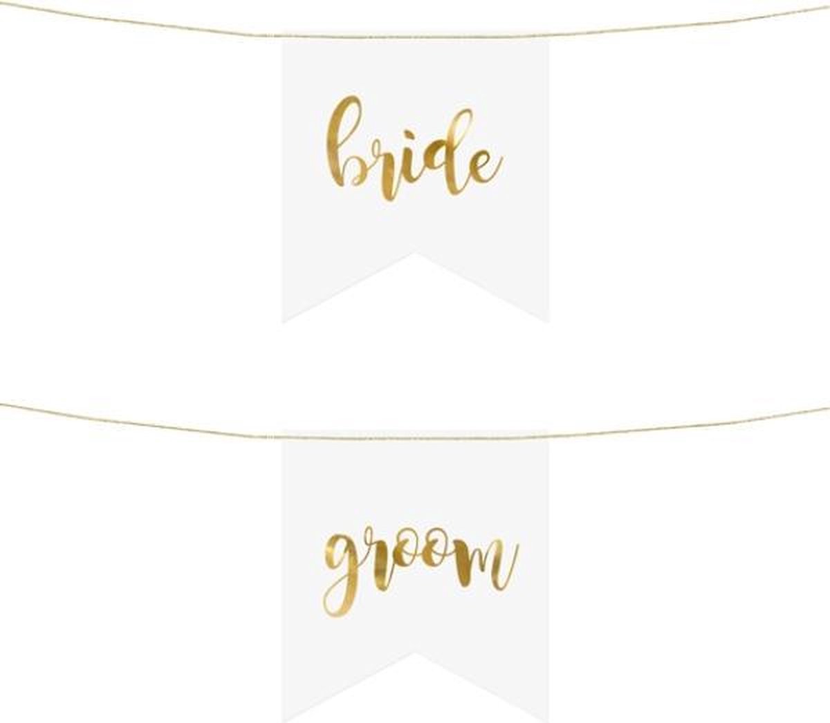 Stoeldecoratie Bride en Groom