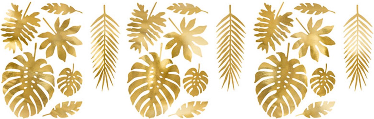 Aloha bladeren goud set 21 stuks