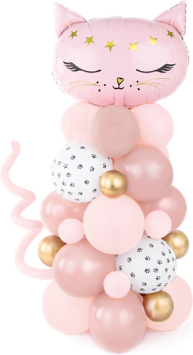 Ballondecoratie Figuur Kat Roze - 140 centimeter