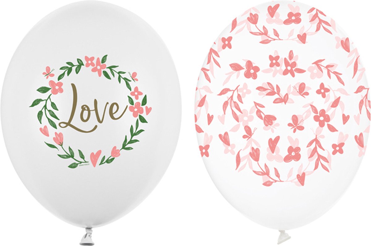 Ballonnen Love Bloemen - 5 stuks