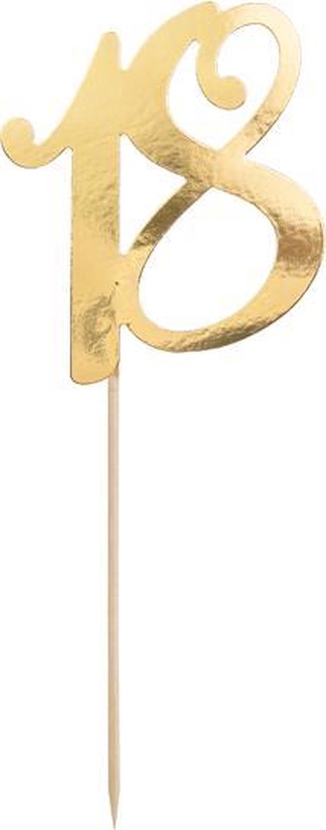 Cake Topper gold - 18 jaar