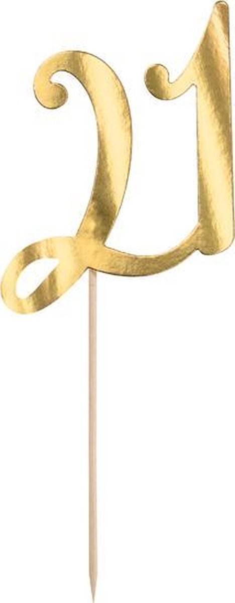 Cake Topper gold - 21 jaar