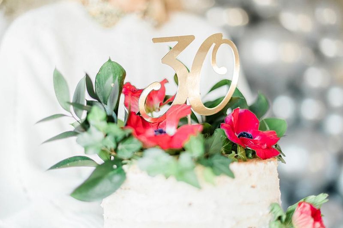 Cake Topper gold - 30 jaar