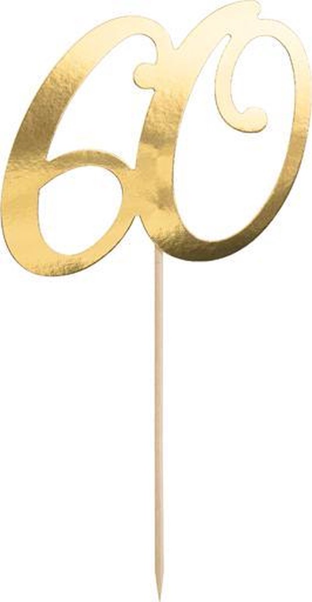 Cake Topper gold - 60 jaar