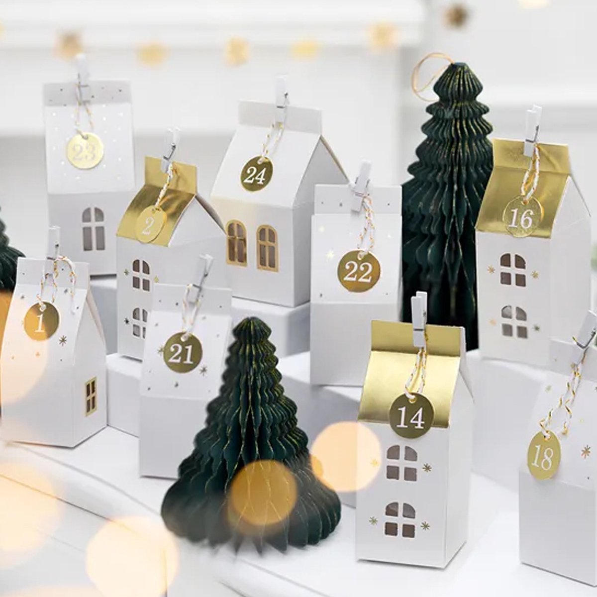 DIY Advent Kalender Wit & Goud