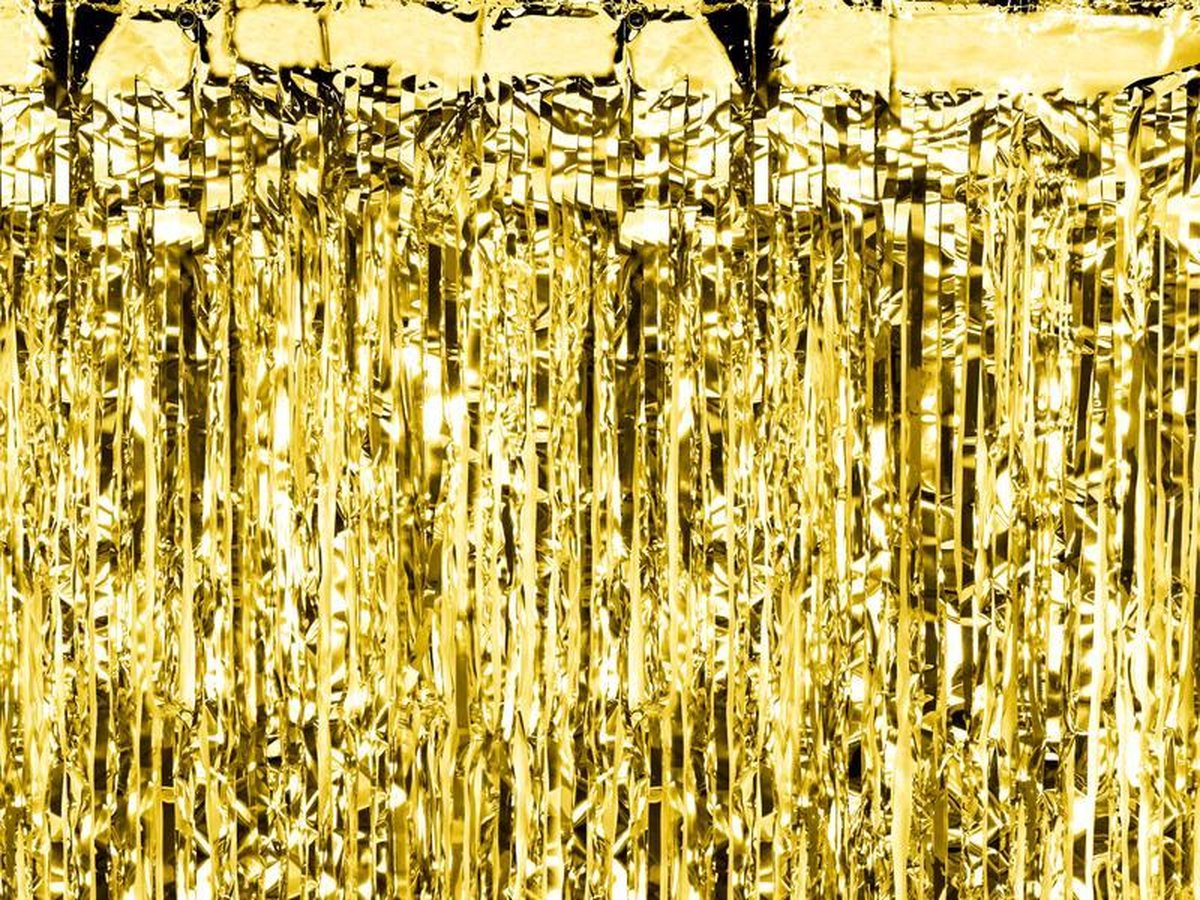 Feestgordijn / deurgordijn folie / backdrop / ca 100 x 250 cm / deurdecoratie / Goud