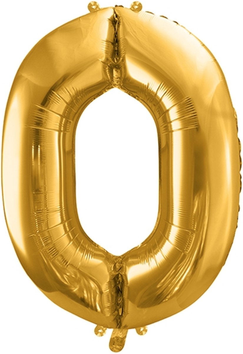 Folieballon 0 goud 86 cm