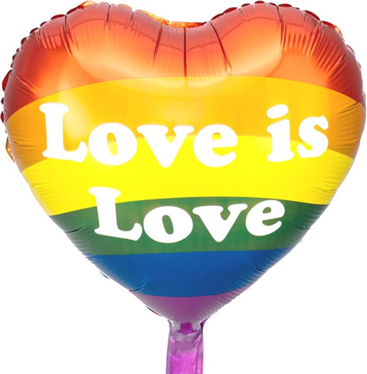 Folieballon Hart Love is Love Rainbow - 40 Centimeter