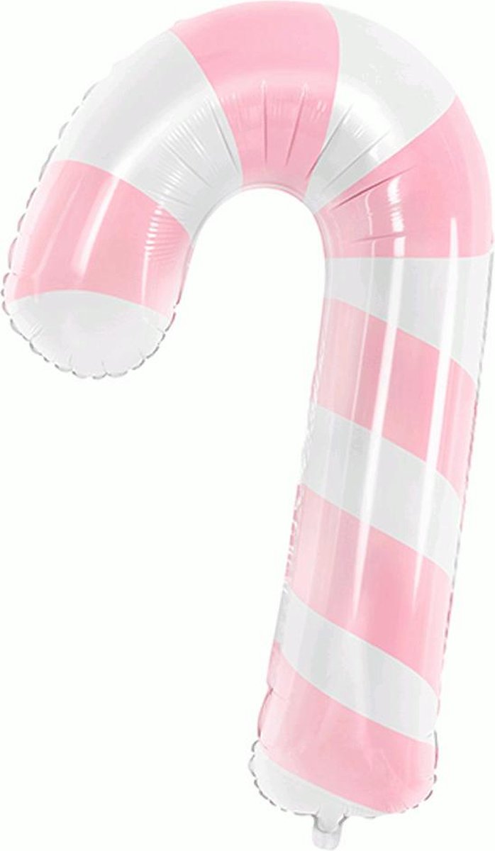 Folieballon Zuurstok Wit Roze - 82 cm