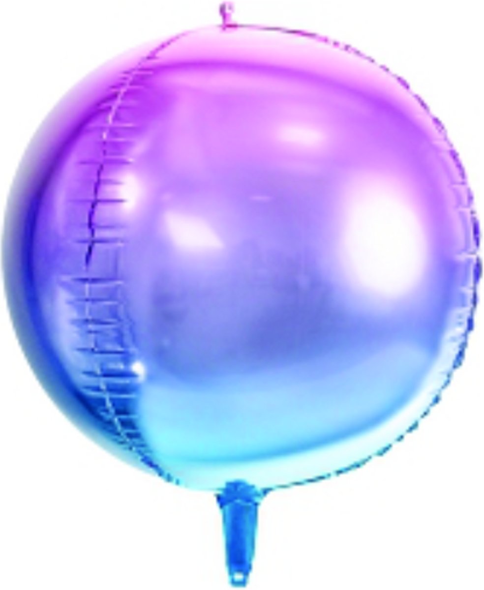 Folieballon rond Paars - Blauw