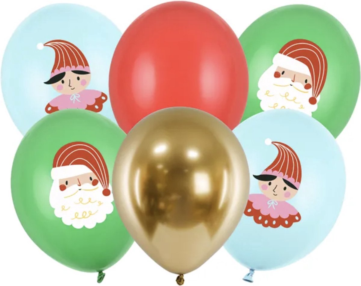 Kerst Ballonnen Candyland mix - 6 stuks