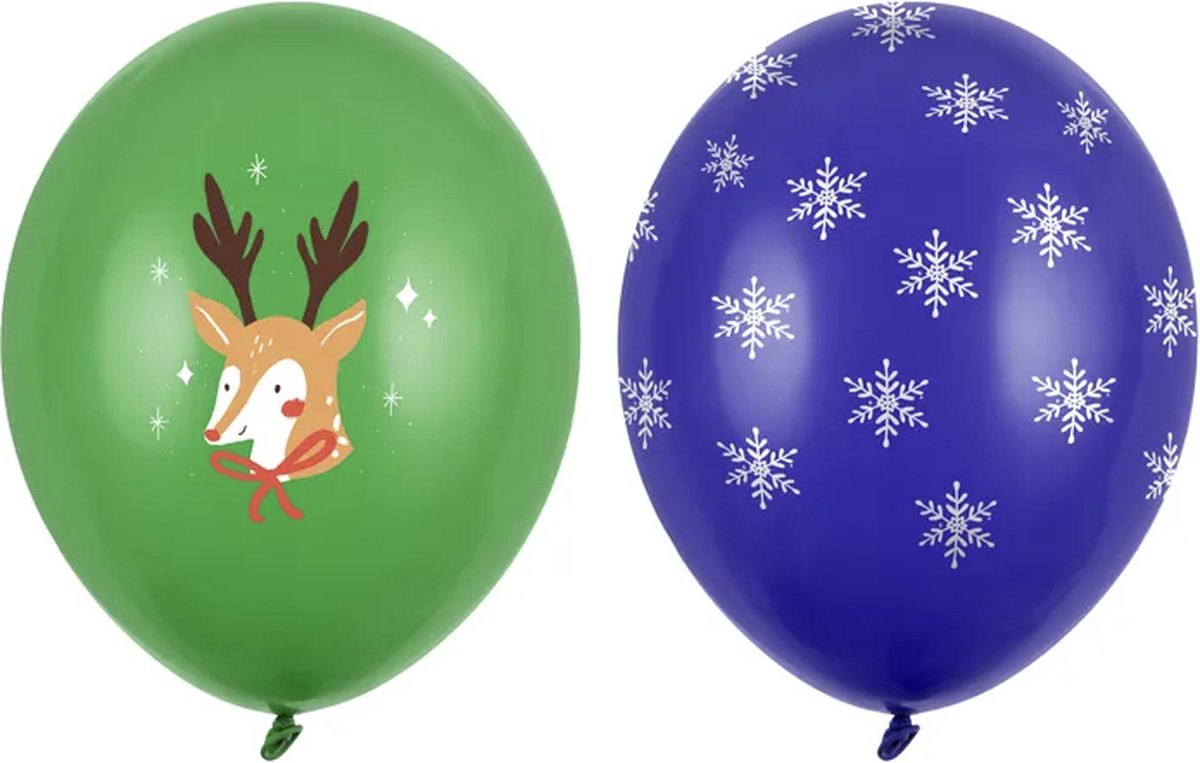 Kerst Ballonnen Merry Christmas mix - 50 stuks