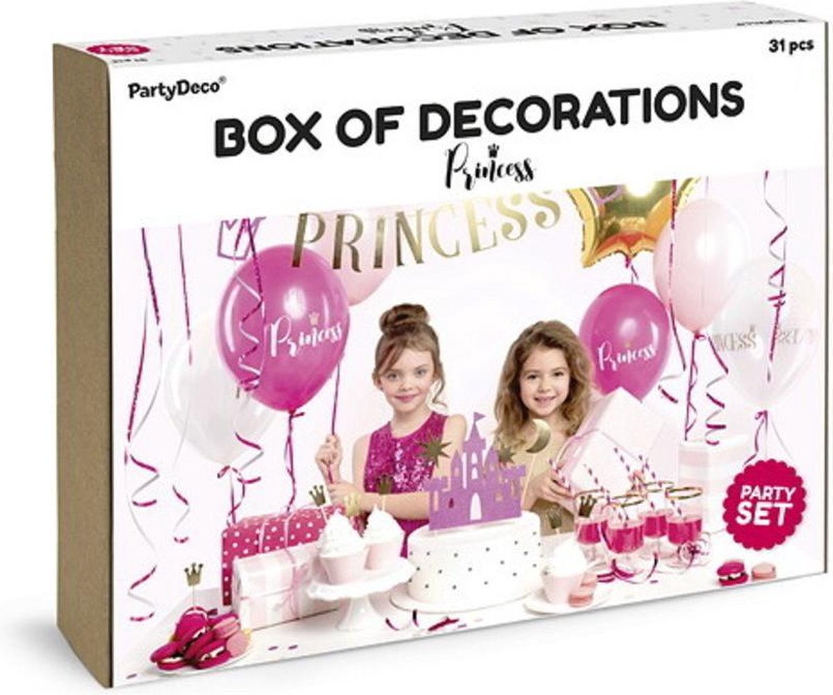 Kinderfeestje versier set - PRINCESS - Versiering Set 35 delig - Party Deco