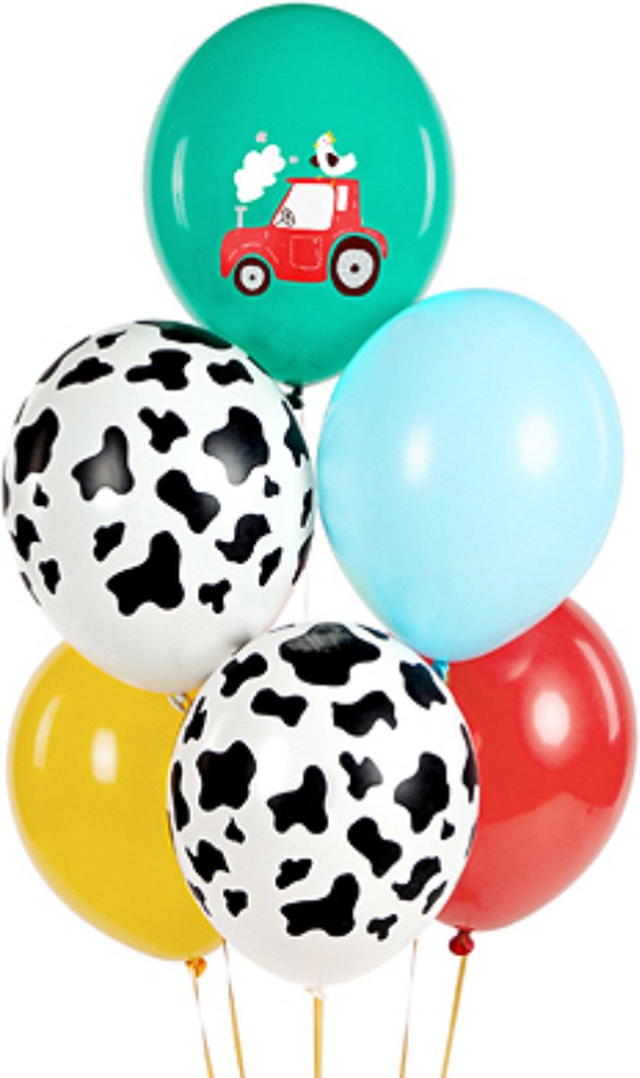 Partydeco ballonnen - Farm mix (6 stuks)