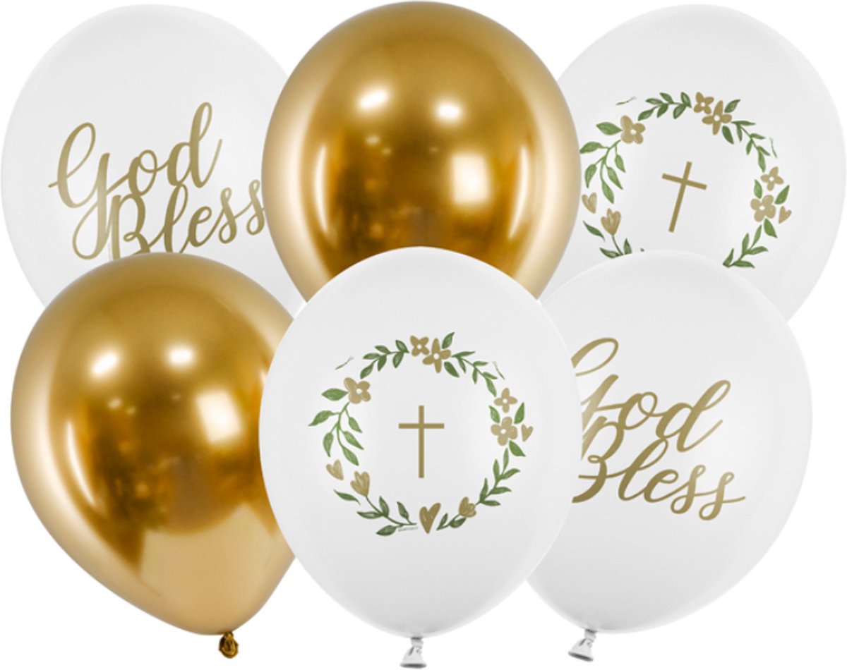 Partydeco ballonnen - God Bless mix (6 stuks)