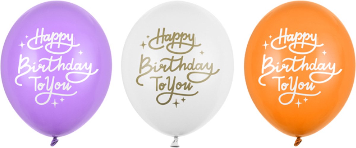 Partydeco ballonnen - Happy Birthday To You (50 stuks)