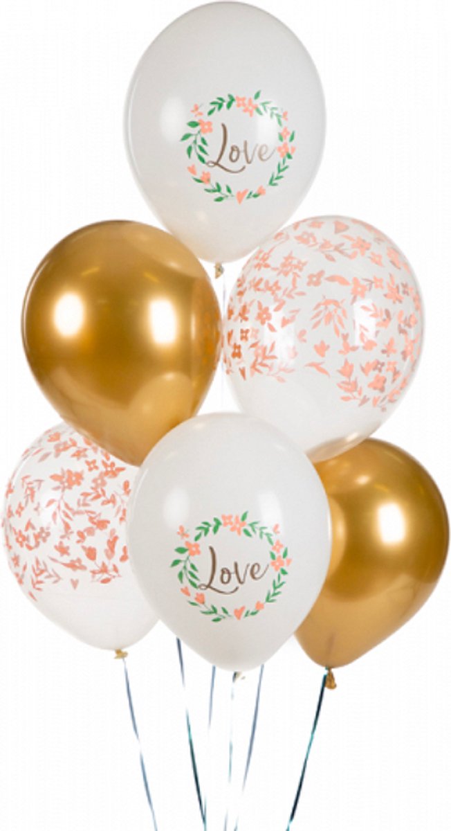 Partydeco ballonnen - Love mix (6 stuks)