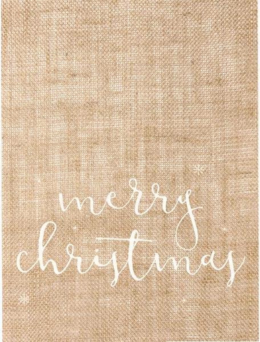 Tafelloper Merry Christmas Jute