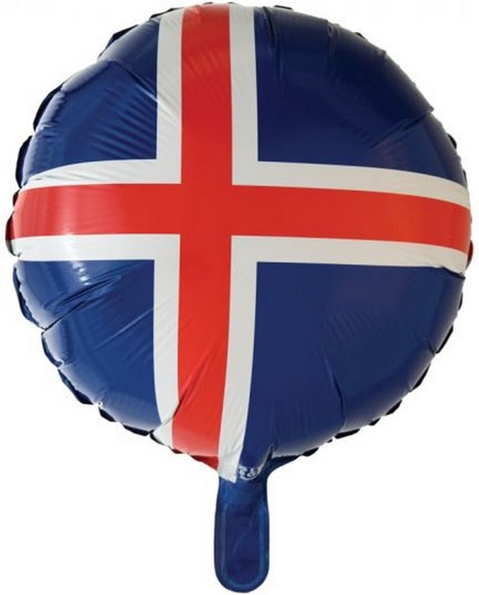 folieballon IJsland 45,5 cm rood/blauw