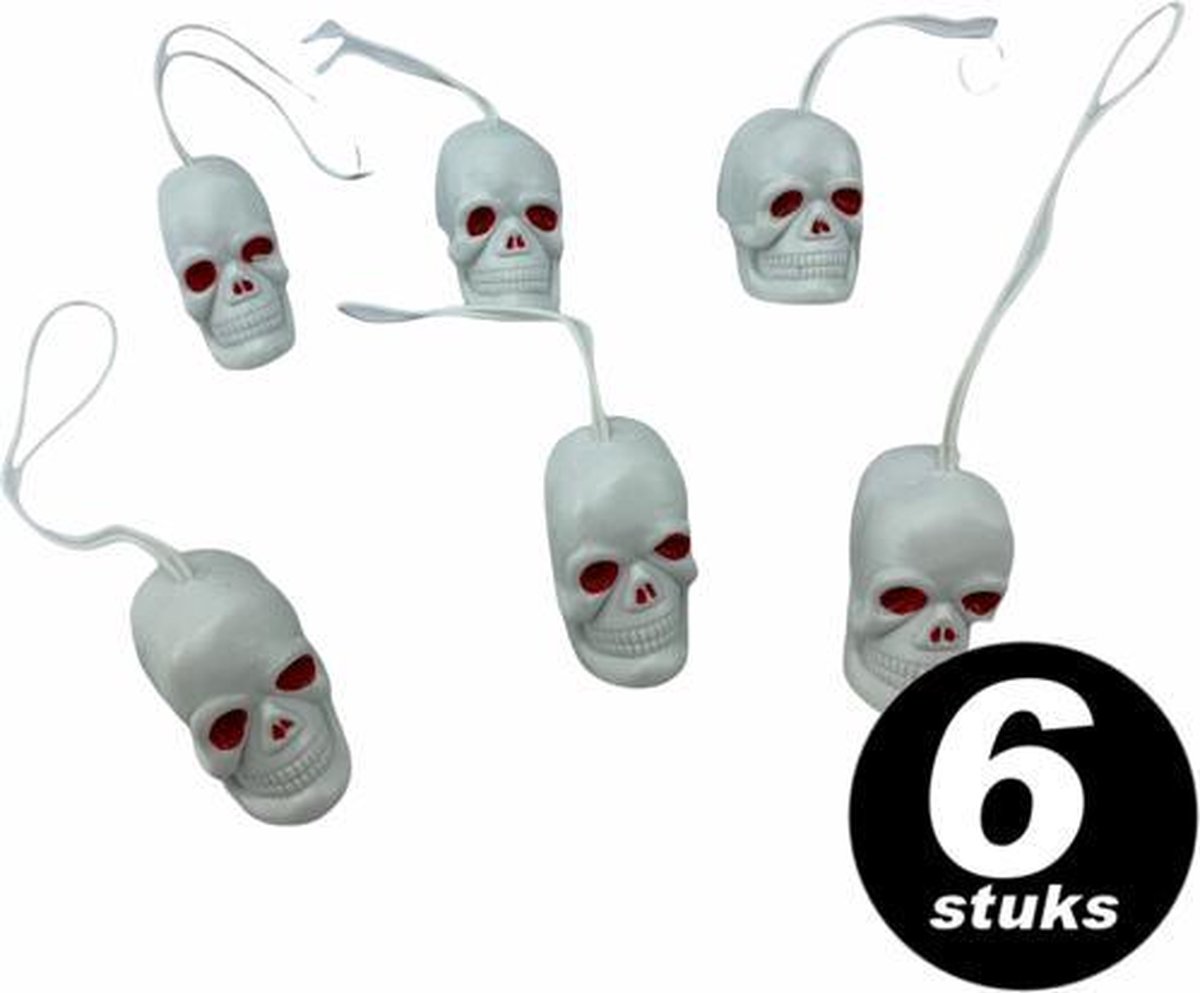 Halloween decoratie – Doodskop / Schedel – 6 stuks