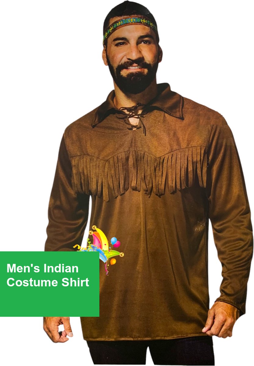 Indianen Verkleedshirt Heren - Maat M – Carnavalskleding