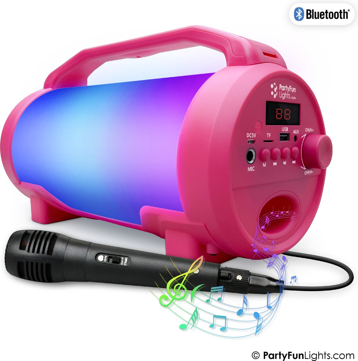   - Bluetooth Karaoke Set - party speaker - inclusief microfoon - lichteffecten - met draagbeugel