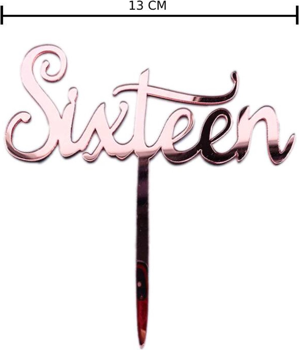 Sixteen Cake Topper (Rosé)