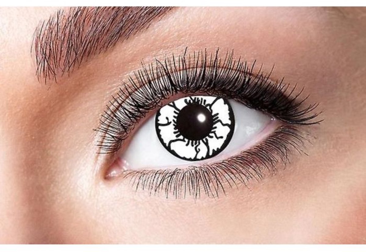   kleurlenzen - Geist / Geest zwart+witte lenzen - 3 maand lenzen - zwart / wit. Carnaval / Feest / Halloween / Koningsdag / Festival