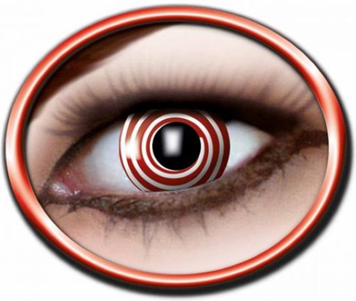   kleurlenzen - rode spiraal lenzen - 3 maand lenzen. Carnaval / Feest / Halloween / Koningsdag / Festival