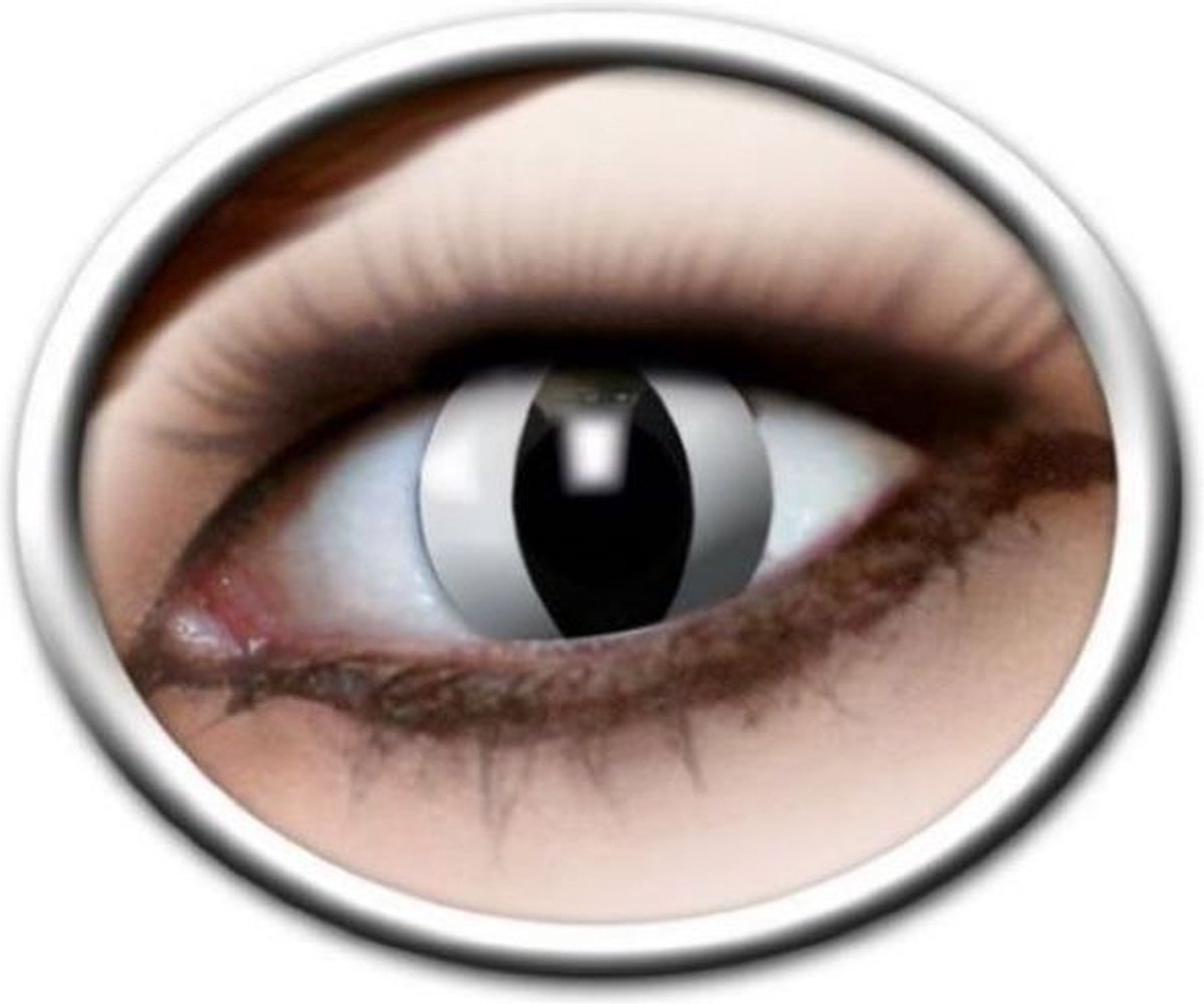   kleurlenzen - zwarte kat lenzen - 3 maand lenzen - wit zwart. Carnaval / Feest / Halloween / Koningsdag / Festival