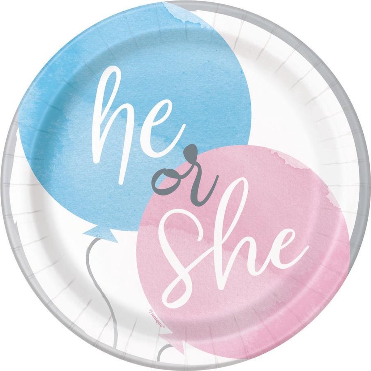 Bordjes - Gender reveal - 18cm - Papier - 8st.