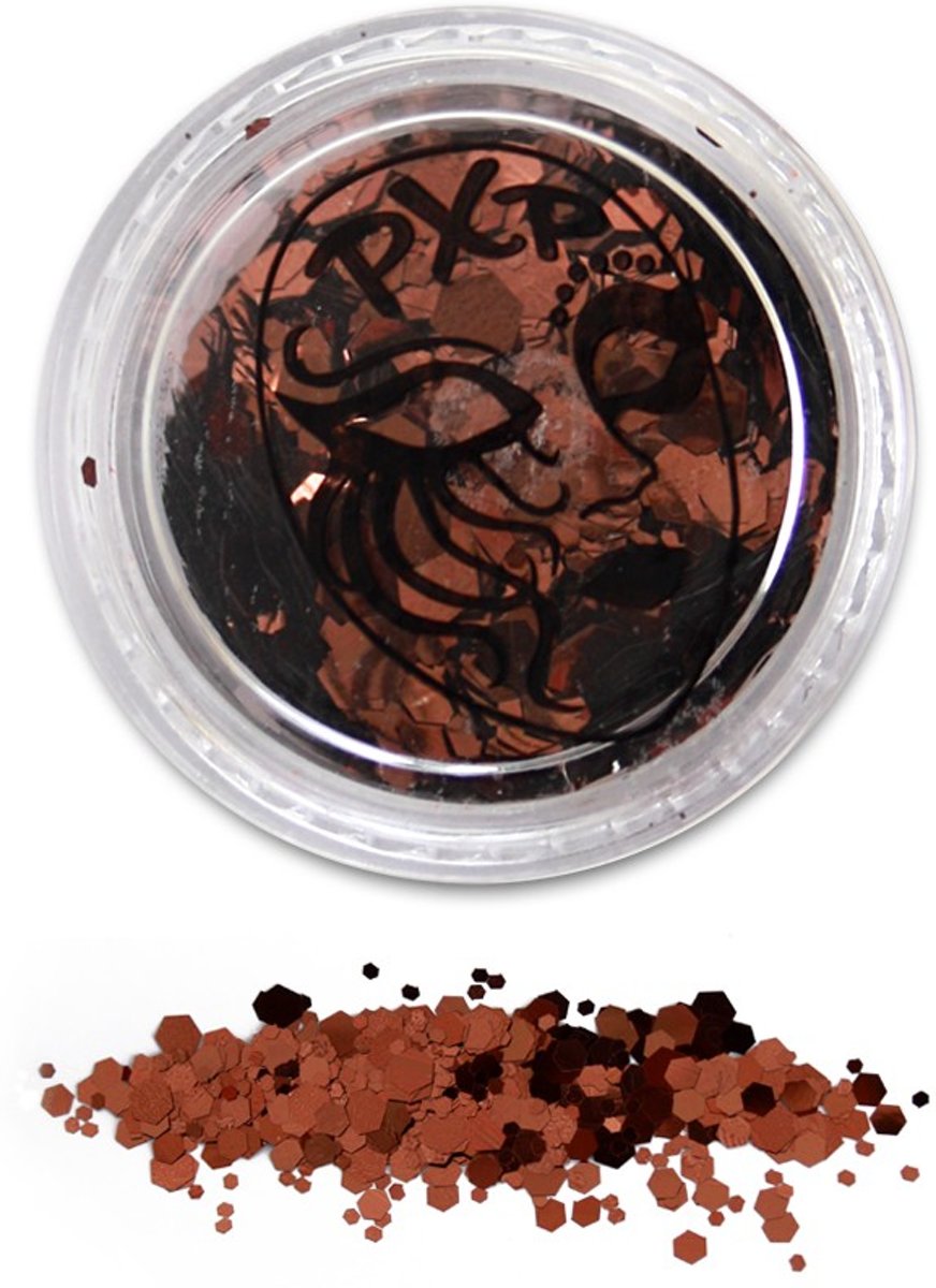 Chunky Glitter Mix (grof) Dark Copper PartyXplosion (5 gram!)