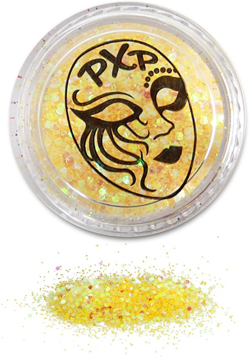 Chunky Glitter poeder mix Lemon Yellow PartyXplosion (5gram!)