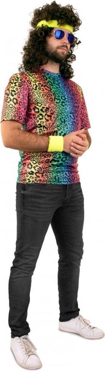 Fout T-Shirt Neon Panterprint Volwassenen - Maat M